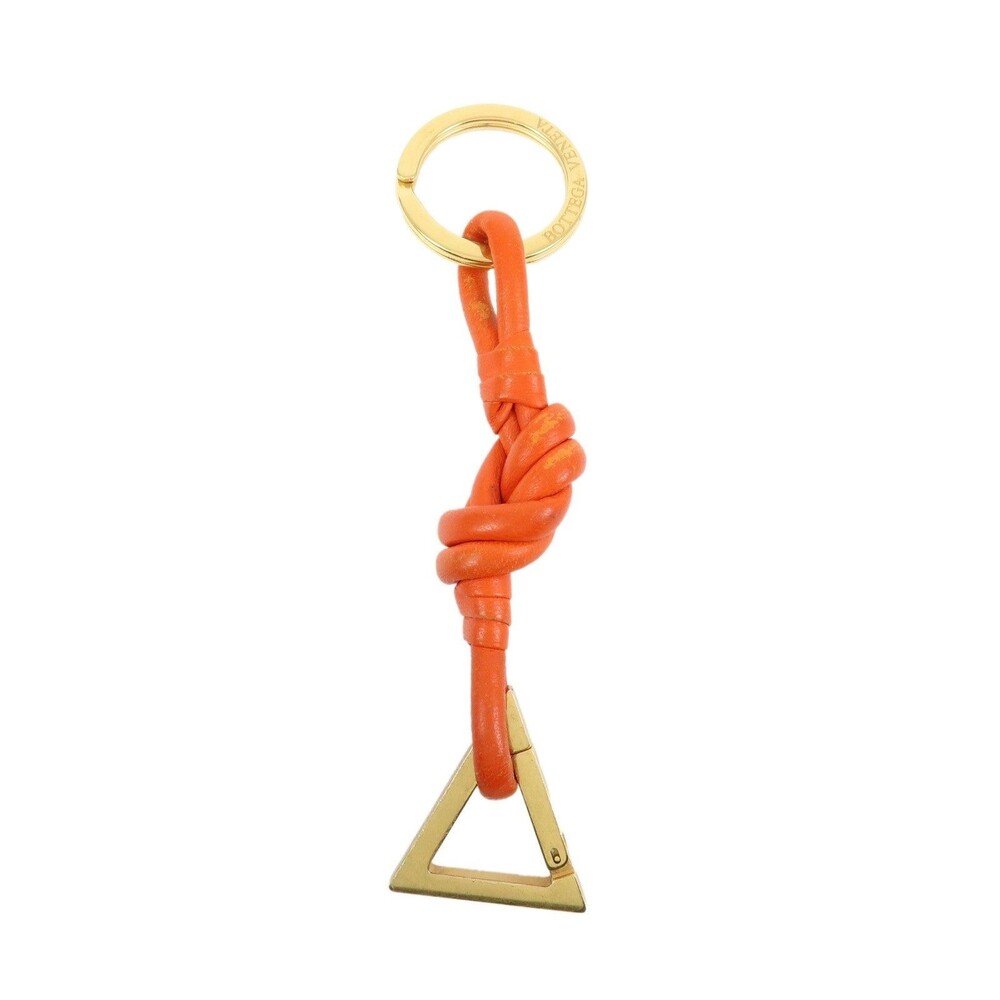 Bottega Veneta Knot Calfskin Bag Charm Orange